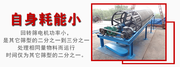滾筒篩耗能小，使用壽命長，維修方便
